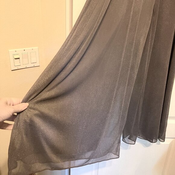 S. Levine Gray & Silver Sparkle Wide Legged Stretch Pants-Loose Fit-Size Large - Picture 4 of 10